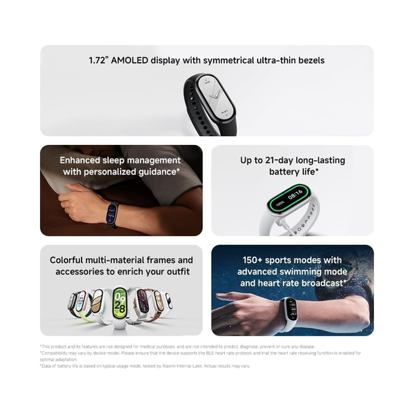 Xiaomi Smart Band 10 Ceramic Edition Pearl White | 1.72''AMOLED Narrow-edge Quadrilateral Display | Professional Workout Analysis | Up to 21-days Battery Life
