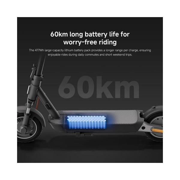 Xiaomi Electric Scooter 5 Pro, front and rear dual shock absorbers, 60km long battery life, 10-inch tubeless tires, 1000W Max. power, 22% Max. incline