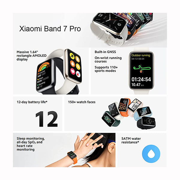 Xiaomi Band 7 Pro Smartwatch GPS, Health & Fitness Tracker High-Res 1.64" Heart Rate & SPO₂ Monitoring, 110+ Sports Modes, 12Day Battery Smart Watch