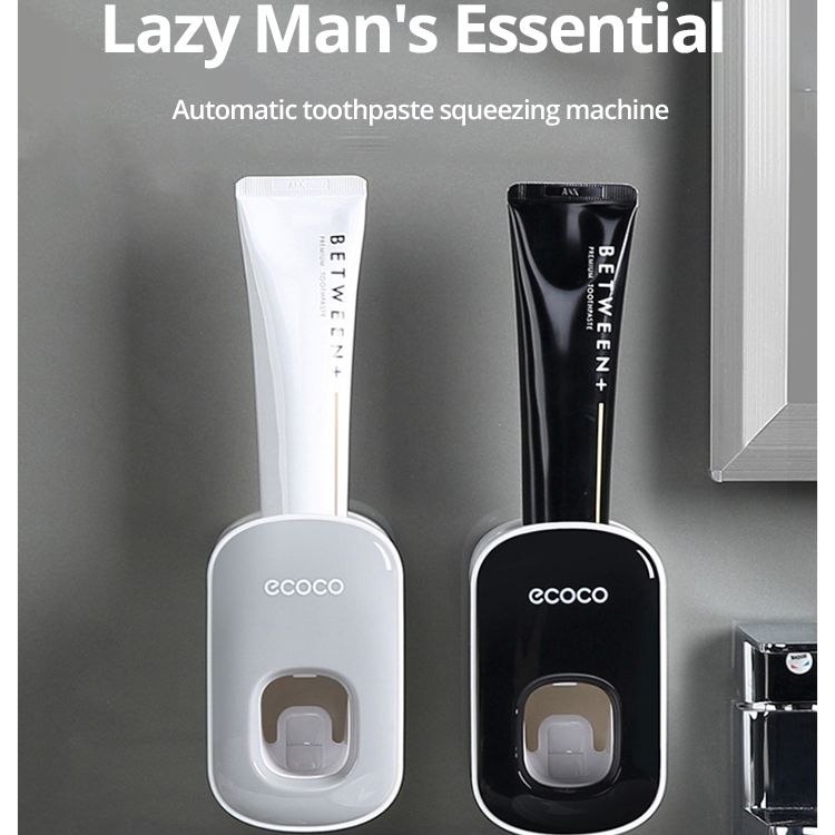ECOCO Waterproof Toothpaste Squeezer Automatic Toothpaste Dispenser Wall Mount Bathroom Bathroom Accessories Toothbrush Holder