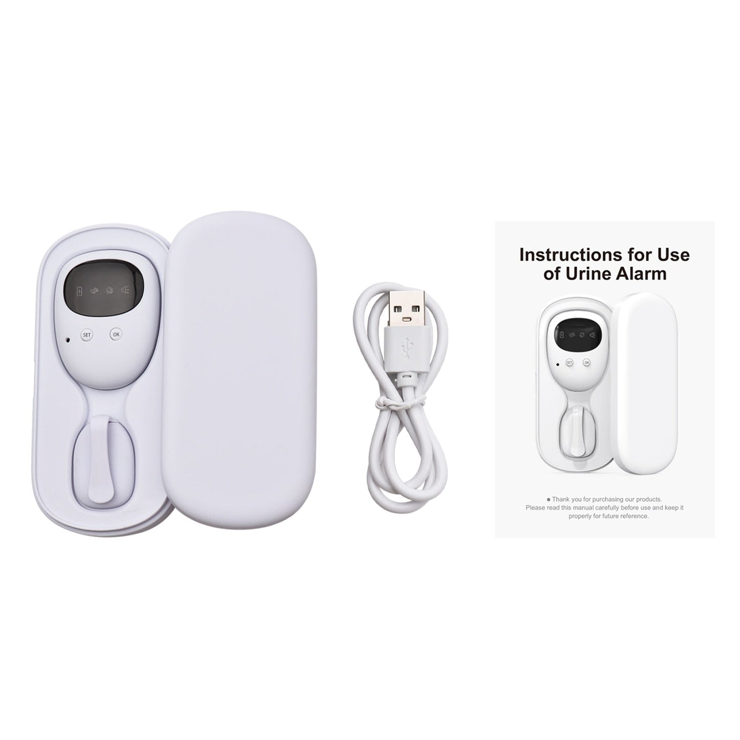Wireless Bedwetting Alarm Pee Alarm with Receiver Potty Training Elder Care 10-20M Range Vibration Reminding