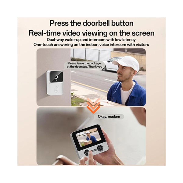 Yesido KM27 Doorbell, 4.3 inch Screen, Wi-Fi, 2K