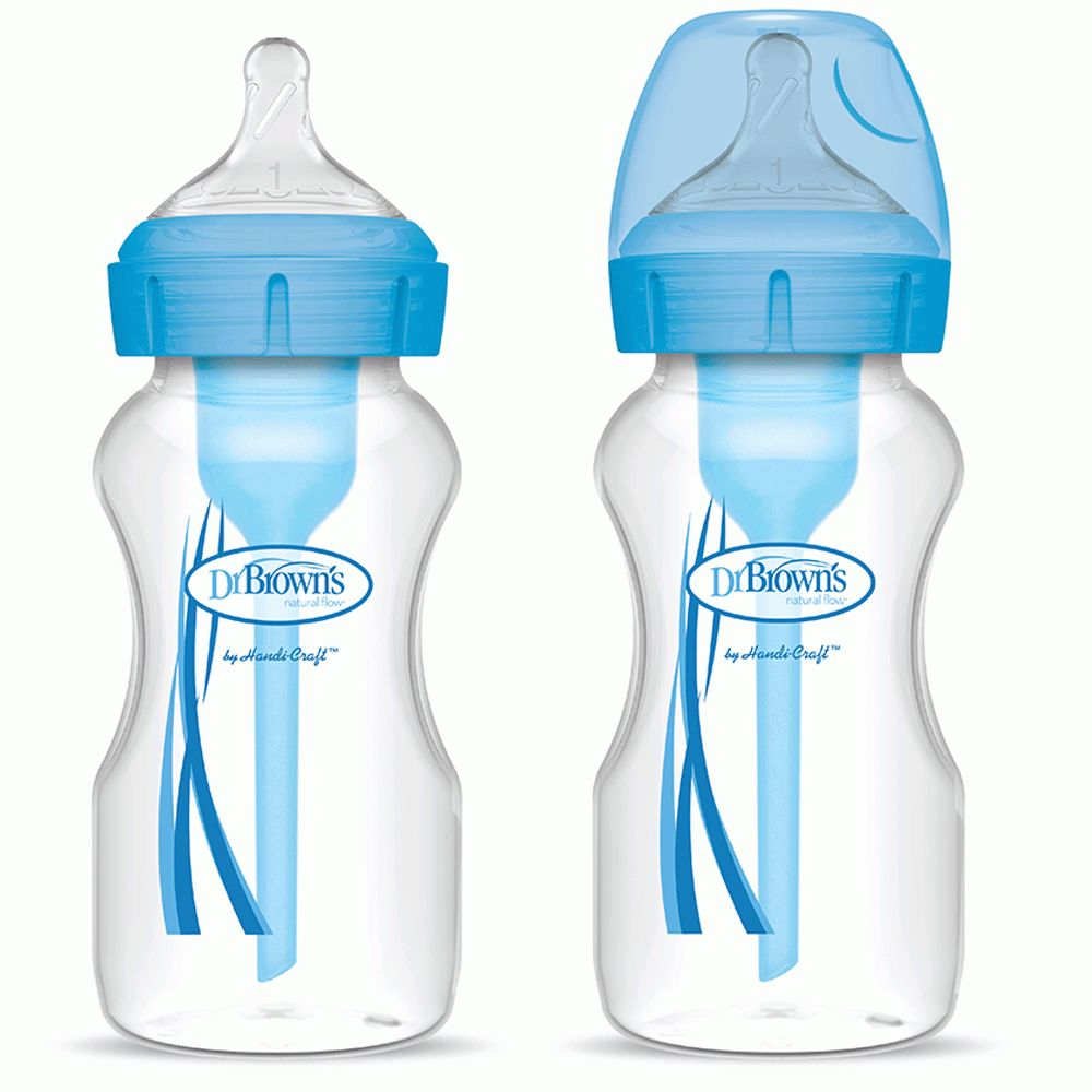Dr. Browns Pack Of 2 Blue 270 Ml Wide-Neck Bottles