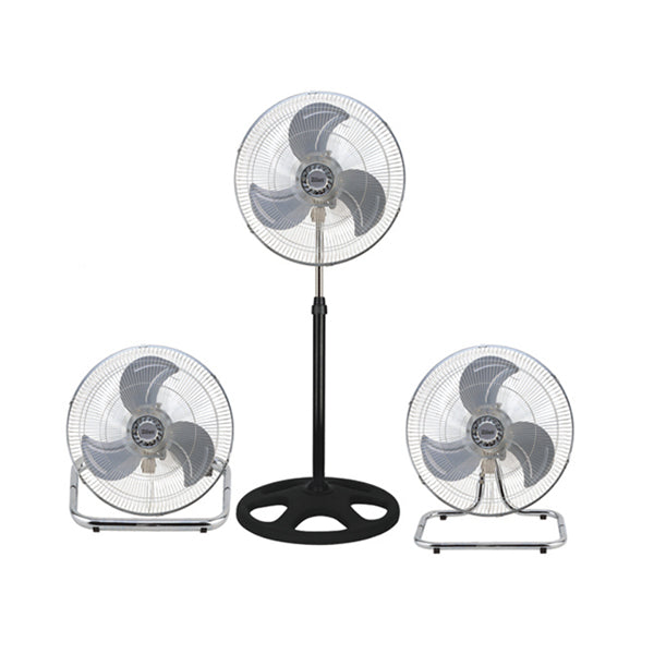 Zilan 3 In-1 Stand Fan 18-Inc Stand/Floor/Desk, 3 Speeds, Metal Blade, 55W - ZLN3840