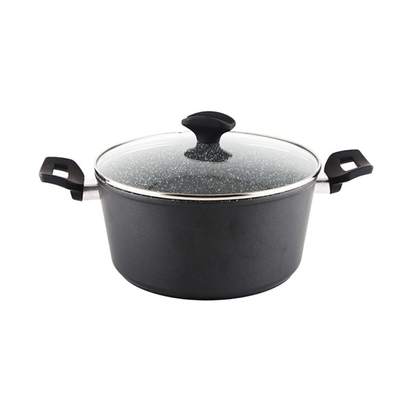 Zilan, Granite Saucepan 28Cm with Glass Lid Induction - ZLN3338