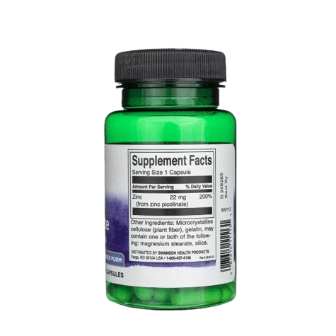 Swanson Zinc Picolinate 22mg Mineral Supplement, 60 Tablets