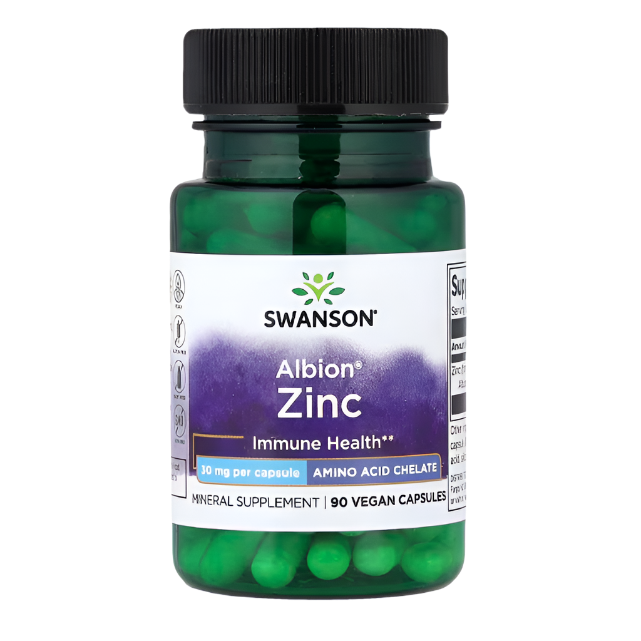 Swanson Albion® Zinc – 30 mg, 90 Vegan Capsules