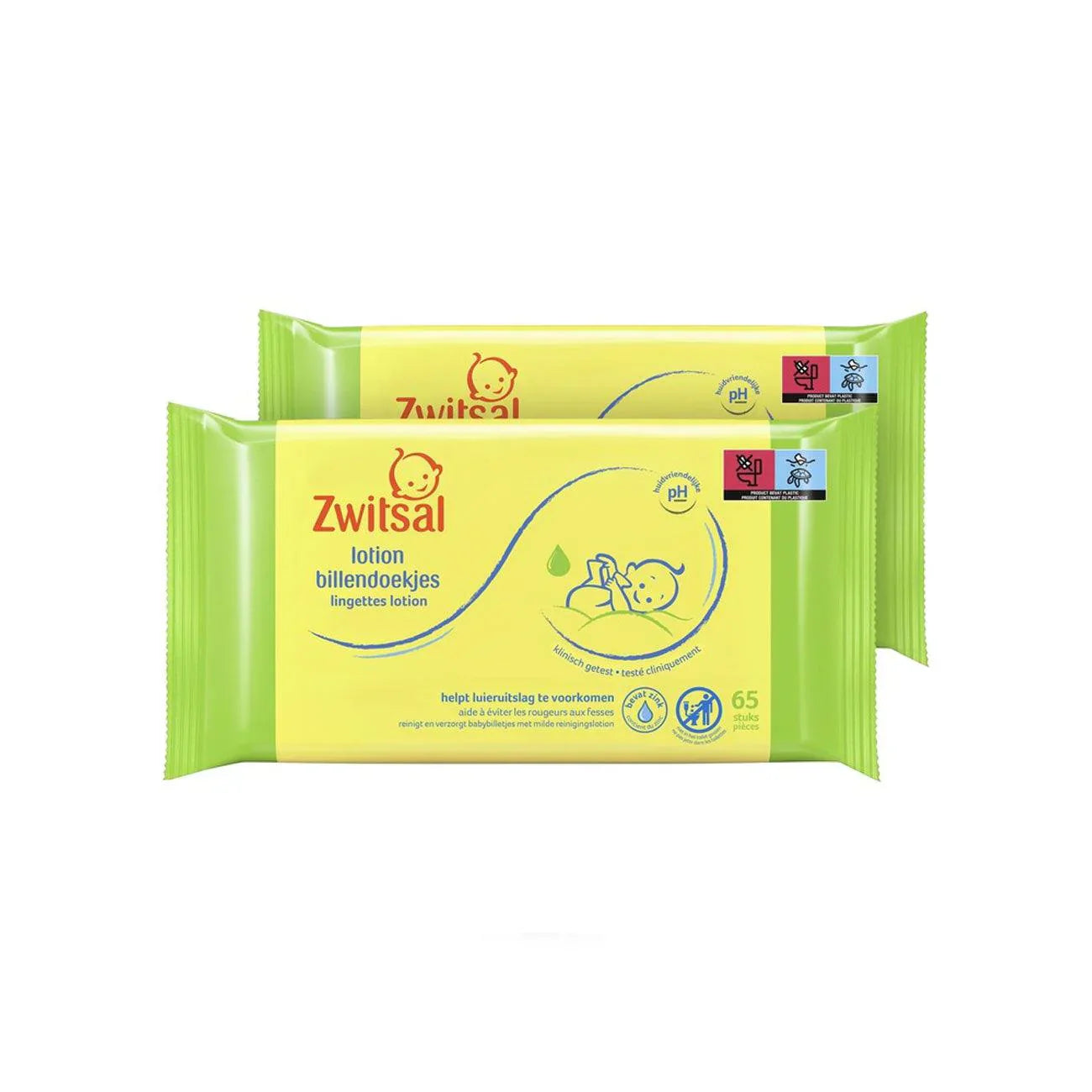 Zwitsal - Lingettes Lotion x2 - 65pcs