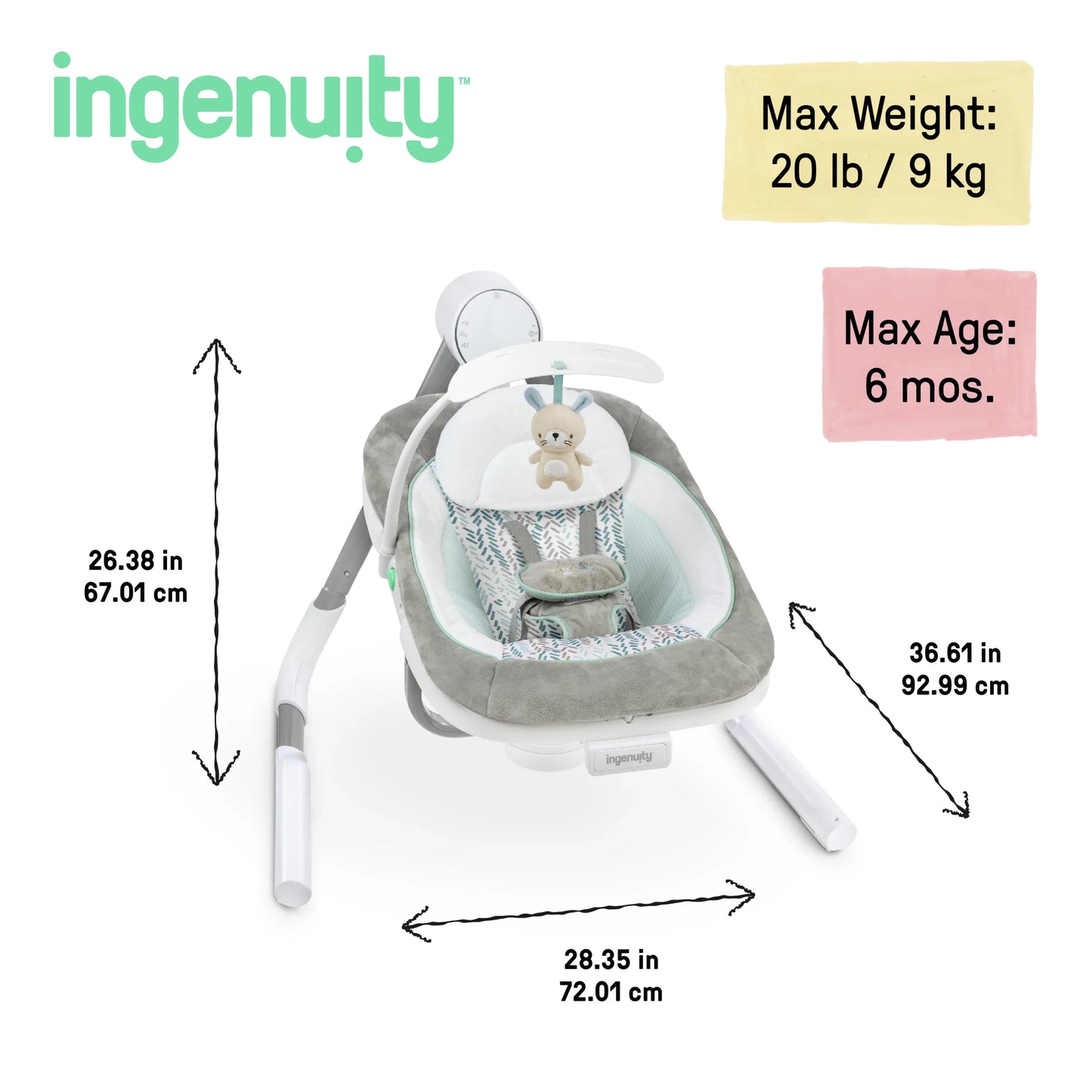 Kids2 - Ingenuity AWS Portble Swing - Spruce